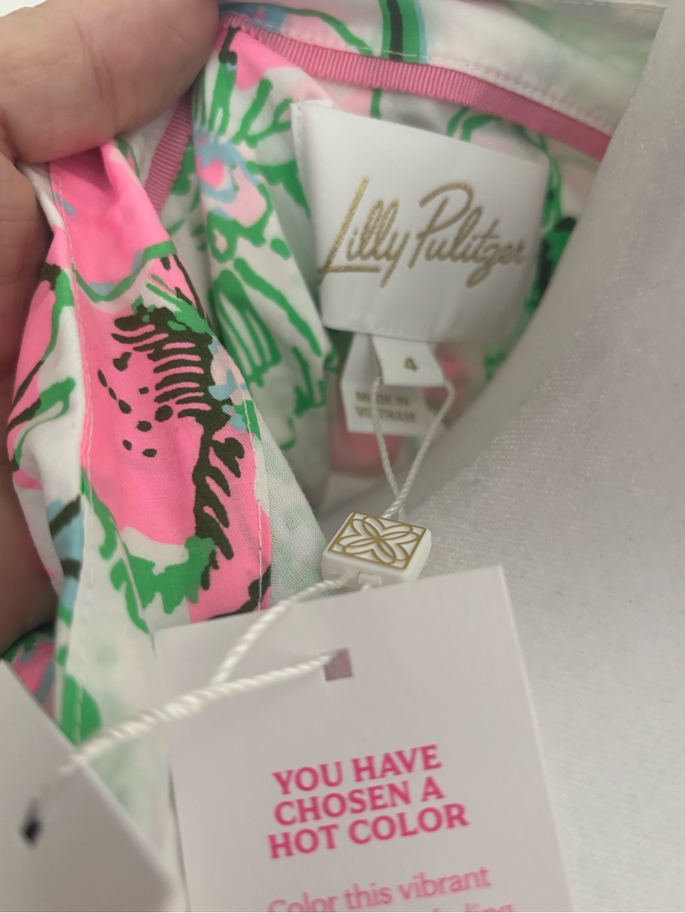 Lilly Pulitzer Pink & Green Sashria Floral Button-Front Midi Dress size 4 NWT - Picture 5 of 13